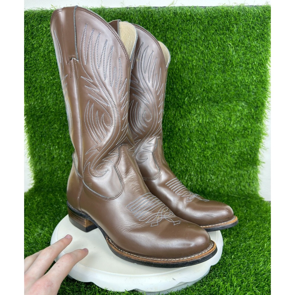 Vintage 90s Biltrite Western Biker Cowboy Boots Workwear Made in USA Brown 9